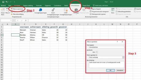 Macro maken in Excel: Stap 1