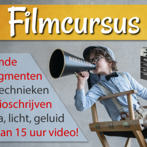 Met filmcursus ABCinema leer je op speelse en eenvoudige wijze alles over de historie van de film, het monteren, camerastandpunten en -shots, de technieken en nog veel meer.