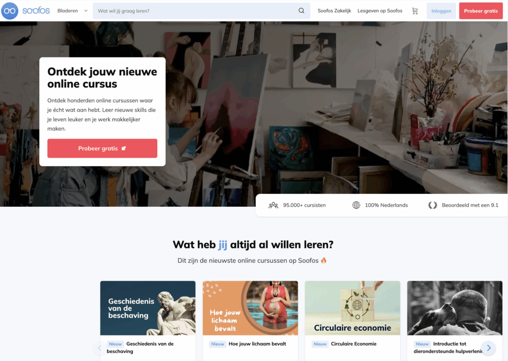 Het meest gebruikte e-learning platform van online cursussen in Nederland.